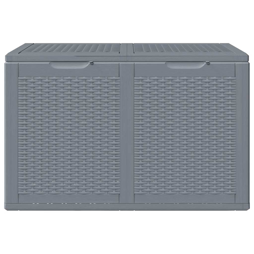 Garden Storage Box Grey PP Rattan 180 L